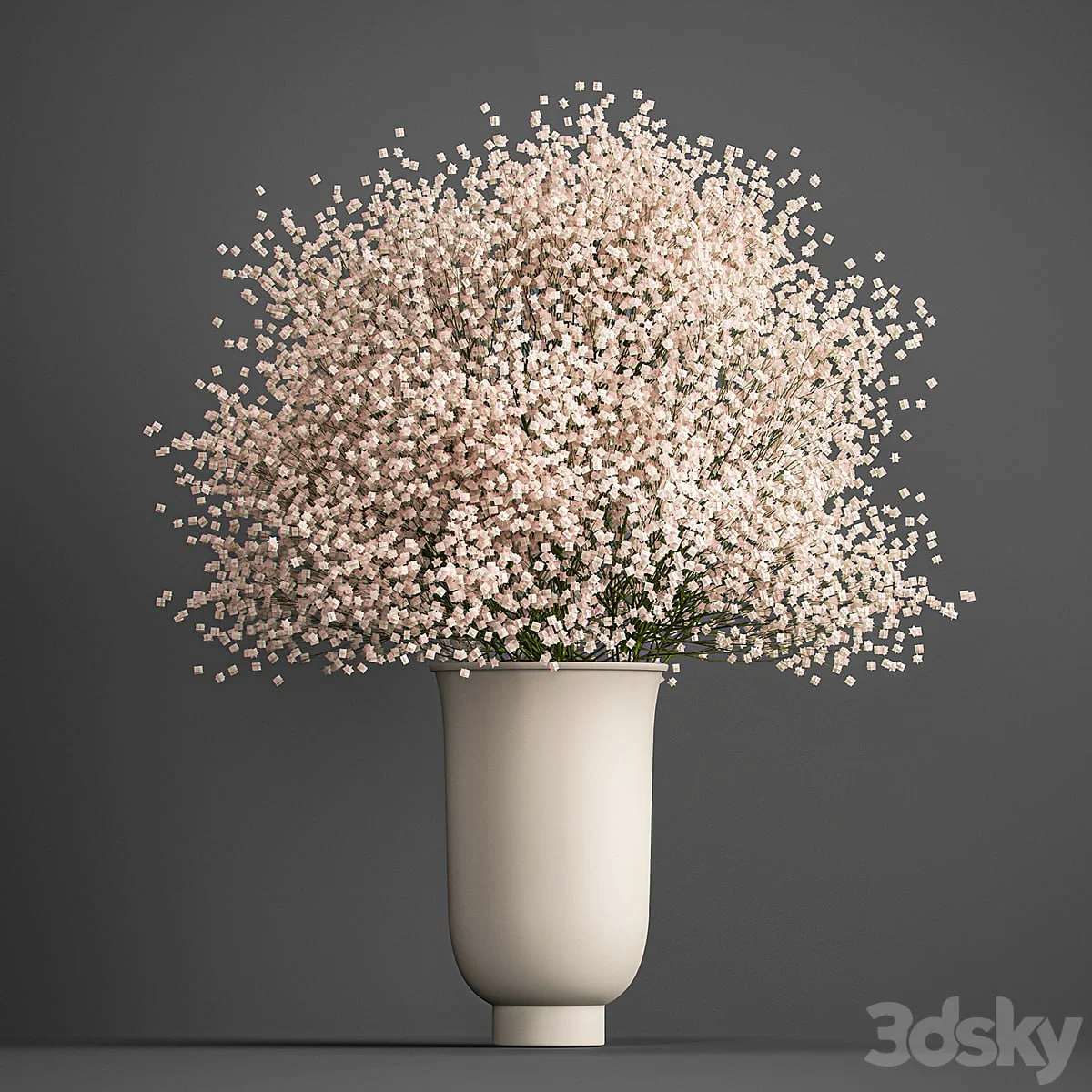 Bouquet 201. Gypsophila, Gibsolubka, Kachim, vase